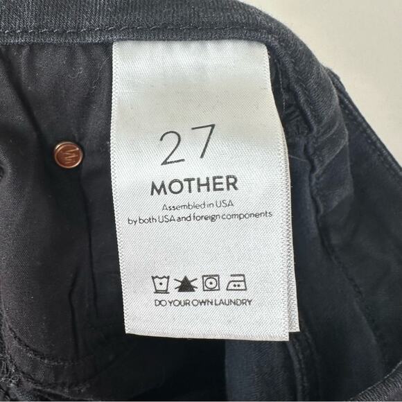 MOTHER Jeans Womens 27 Looker Ankle Fray in Guilty As Sin Black Distressed Denim - Picture 11 of 14